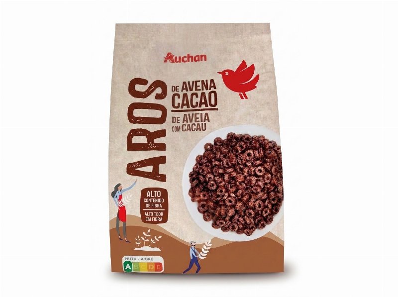 Cereais Aros Aveia Auchan Com Cacau 400 g