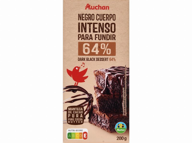 Chocolate Auchan Negro Culinária 64% Cultivamos O Bom 200 g