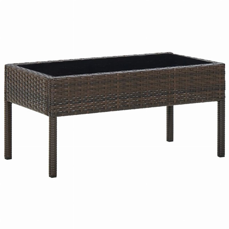 Hkh Mesa De Jardim 75X40X37 Vime Pe Castanho - Marrom