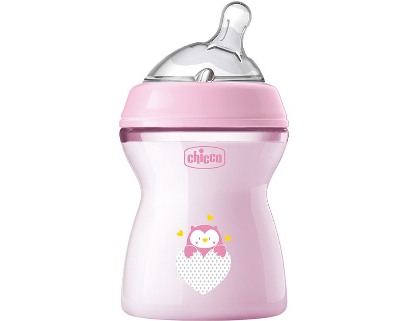 Biberão Chicco Natural Feeling Rosa 2M+ 250 ml