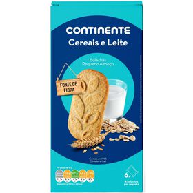 Bolachas Pequeno Almoço Cereais Leite Continente 300 gr (6 Un)