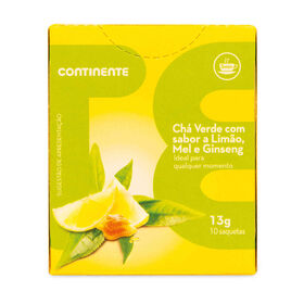 Chá Verde Limão, Mel E Ginseng Saquetas Continente 10 Un