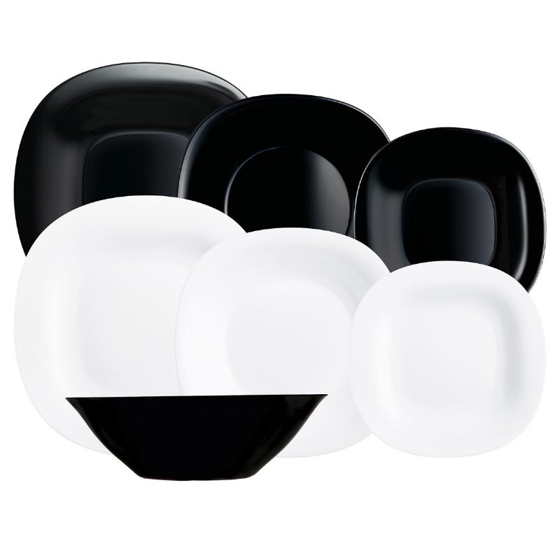 Serviço De Loiça Carine Luminarc Branco E Preto 19 Peças