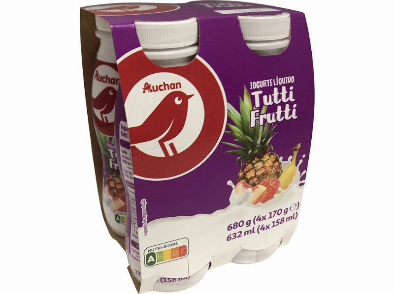 Iogurte Auchan Líquido Tutti Frutti 4X170 g