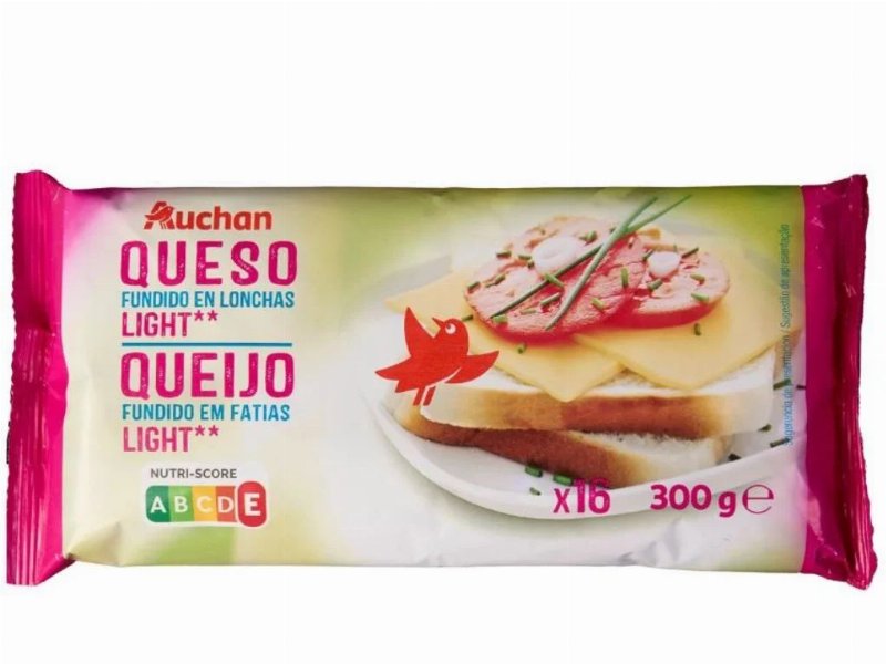Queijo Fundido Light Auchan Fatias 300 gr