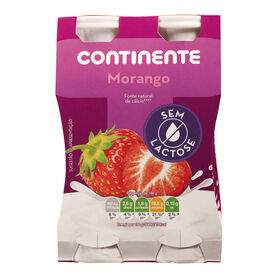 Iogurte Líquido Morango Sem Lactose Continente 640 gr (4 Un)