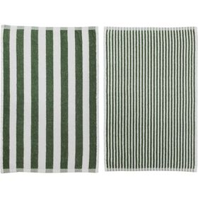 Conjunto 2 Panos 60X40Cm Felpo Riscas Verde Kasa