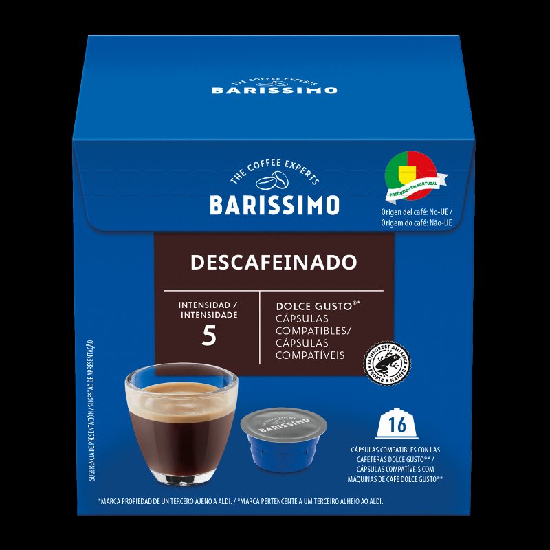 Cápsulas De Café Descafeinado Intensidade 5; 16 Cápsulas Compatíveis Com Máquinas Dolce Gusto