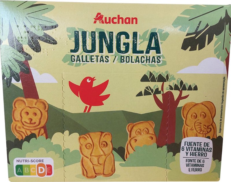 Bolachas Auchan Jungla / Animais Da Selva 375 g