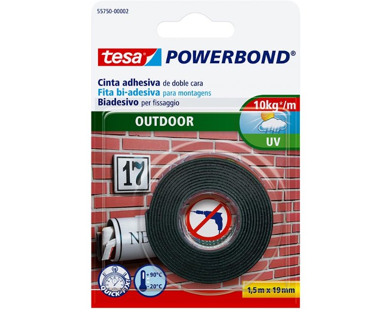 Fita Bi-Adesiva Montagem Outdoor Tesa 1 Rolo 1.5Mx19Mm
