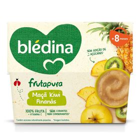 Puré De Fruta Maçã, Kiwi E Ananás +8M Blédina 4 X 95 gr