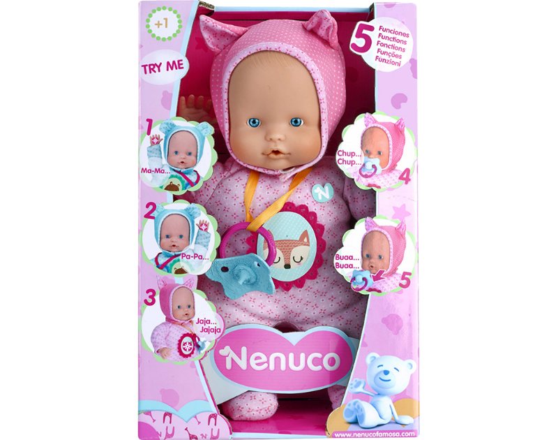 Boneco Nenuco Soft 5 Funções Cores Sortidas