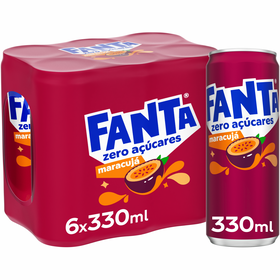 Refrigerante Com Gás Maracujá Sem Açúcar Fanta 6 X 33 cl