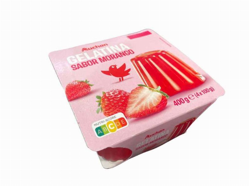 Gelatina Auchan Morango 4X100 g