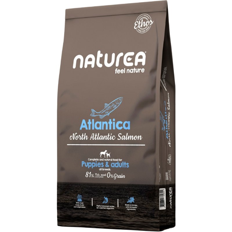 Alimento Seco Para Cão Adulto E Pequeno Atlantica Sabor Salmão 10 kg
