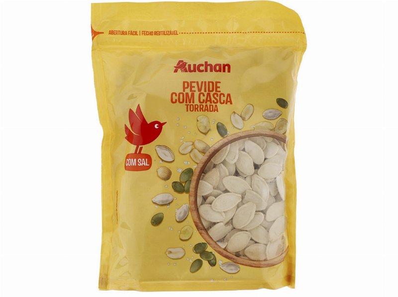 Pevide Torrada Auchan Com Casca E Sal 150 g