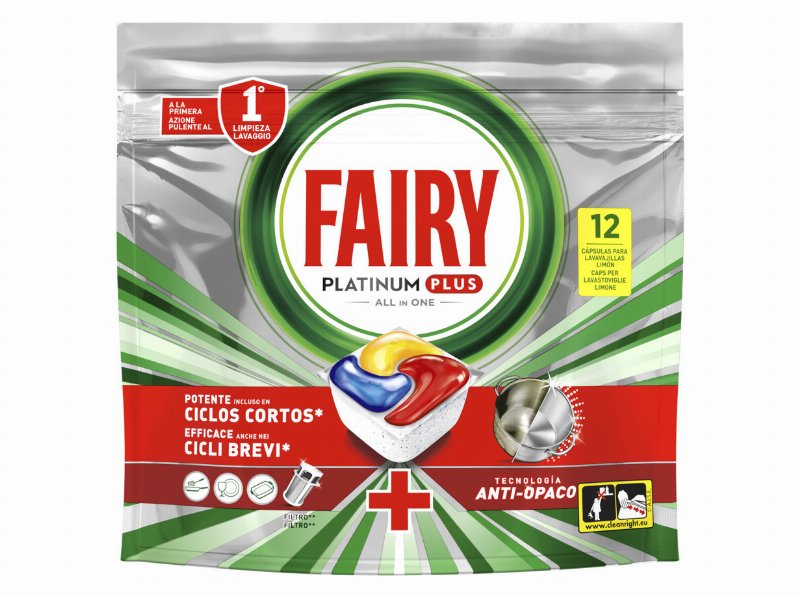 Detergente Máquina Loiça Fairy Platinum Plus Limao 12D