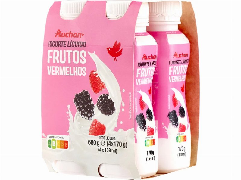 Iogurte Liquido Auchan Frutos Vermelhos 4X170 g