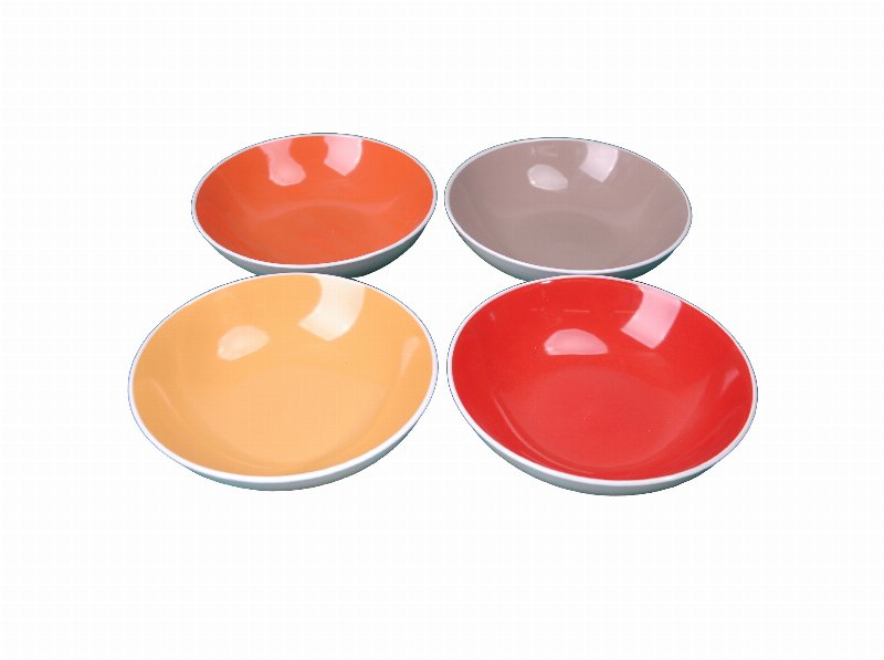 Conjunto De 4 Pratos De Sopa Actuel Grês 4 Cores 20.5Cm