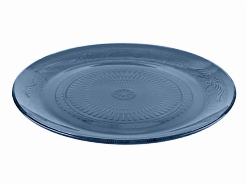 Prato Raso Vidro Actuel Azul 25Cm