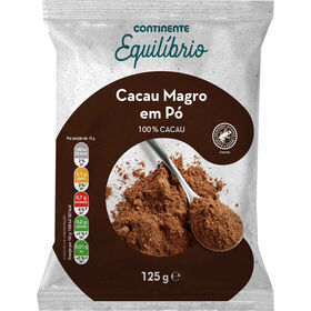 Cacau Magro Em Pó Continente Equilíbrio 125 gr