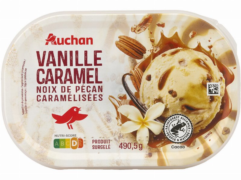 Gelado Auchan Baunilha Nozes-Pecãs 900 ml
