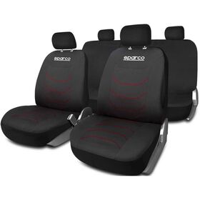 Capa 5 Lugares Preto/Vermelho Sparco 5 Un