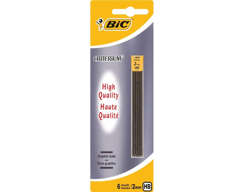 Minas Hb Para Lapiseira Criterium Bic 2Mm 6 Unidades