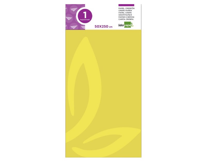 Papel Crepe Liderpapel Amarelo 50X250Cm