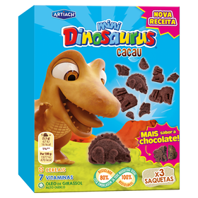 Bolachas Mini Dinossauros Chocolate Artiach 120 gr (3 Un)
