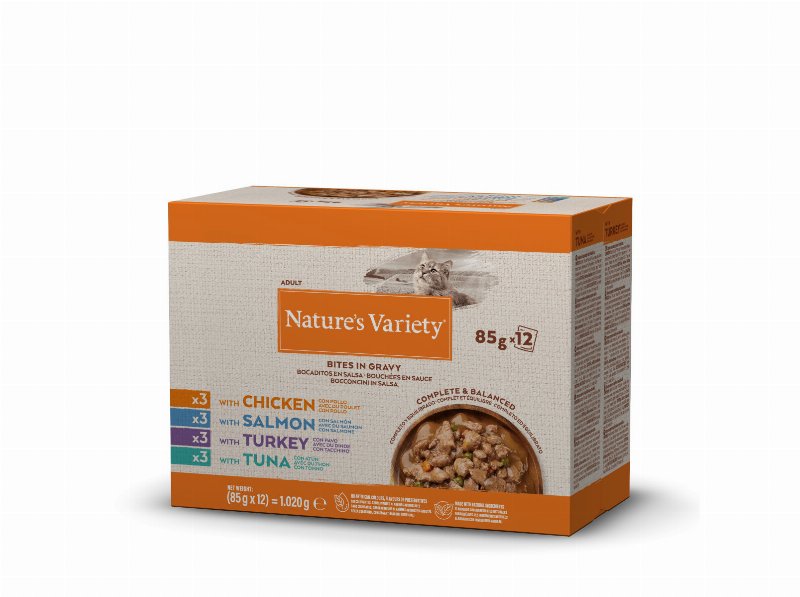 Comida Humida Nature's Variety Gato Pedaços Molho 12X85 g