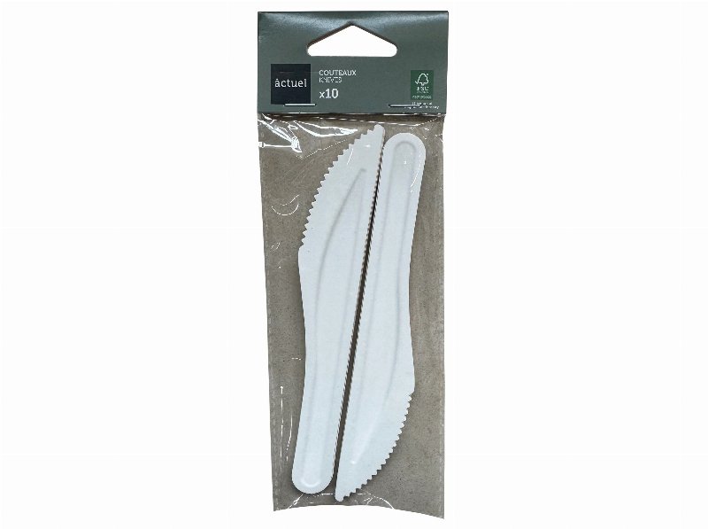 Conjunto 10 Facas Descartáveis Actuel Papel