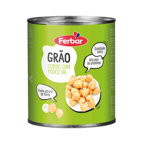 Grão De Bico Cozido Sem Glúten Ferbar 820 gr (Peso Escorrido 520 gr)