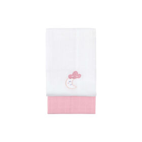 Pack 2 Fraldas Lisa E Bordado Rosa Happy Bear