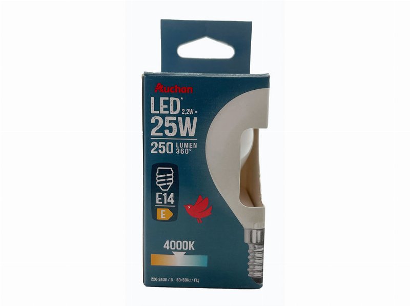 Lâmpada Led Esférica Auchan E14 25W Luz Branca
