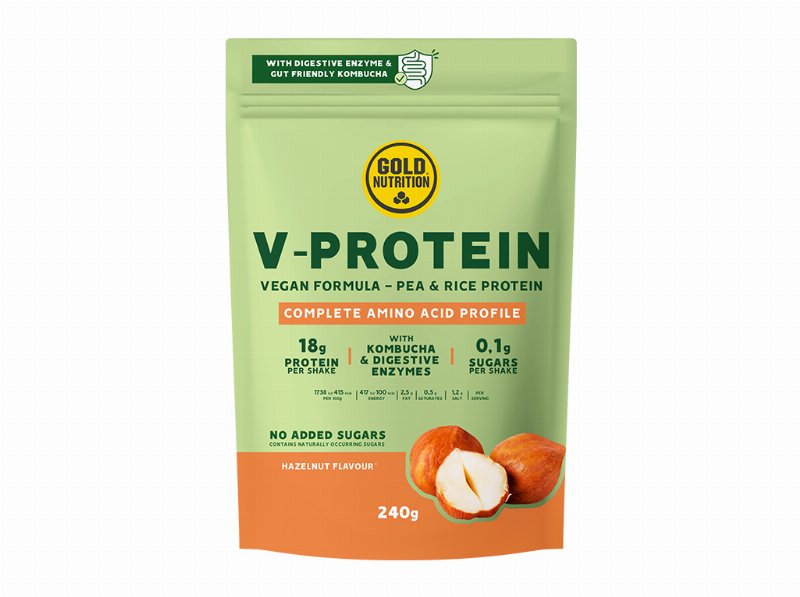 Proteína Goldnutrition V-Protein Vegetal Avelã 240 g