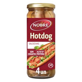Salsichas Hot Dog Frasco 4 Un Nobre 430 gr (Peso Escorrido 210 gr)