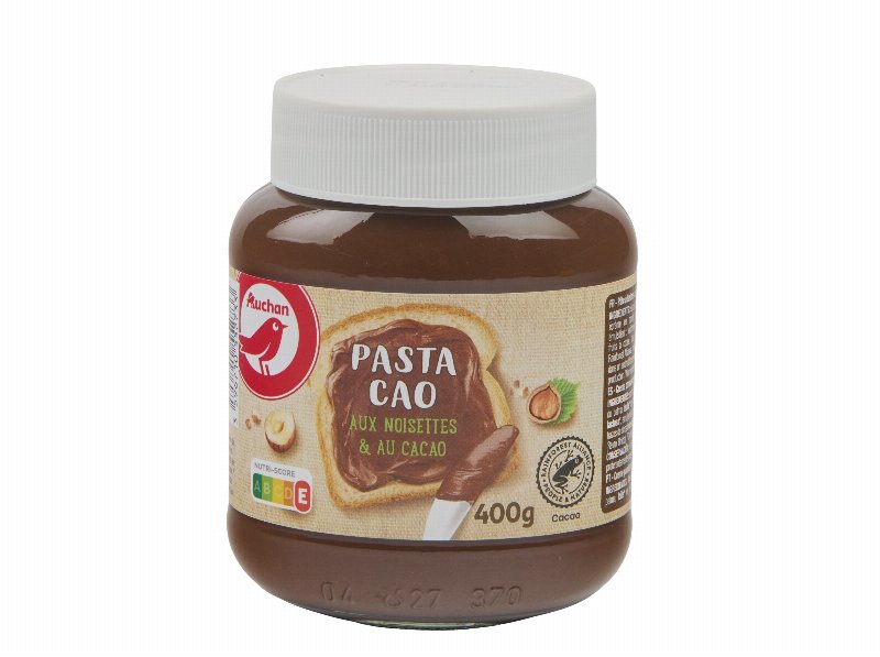 Creme Auchan Para Barrar De Cacau Magro E Avelãs 400 g