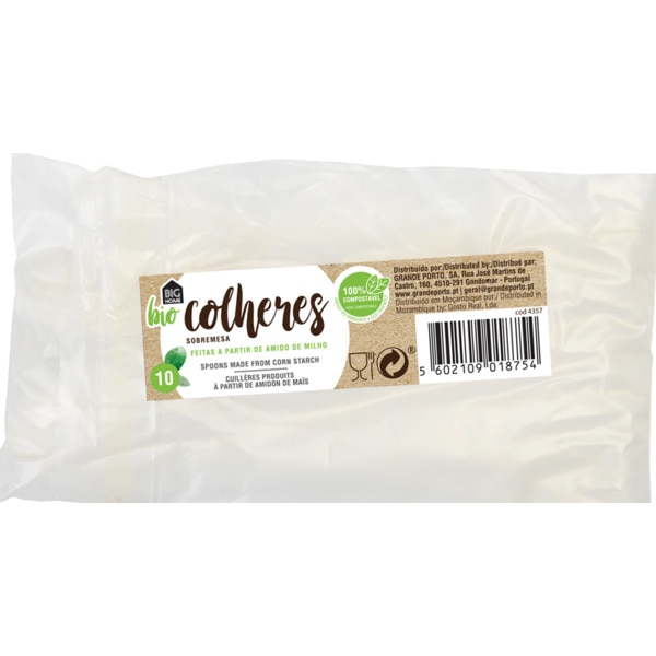 Colheres De Sobremesa Biodegradável 10 unidades