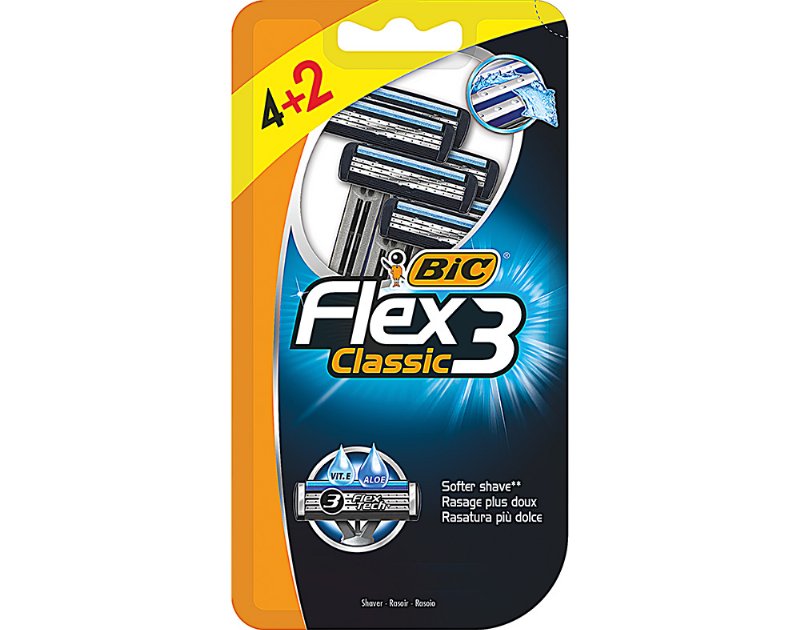 Máquina Bic Descartável Flex 3 Classic 4+2Un Grátis