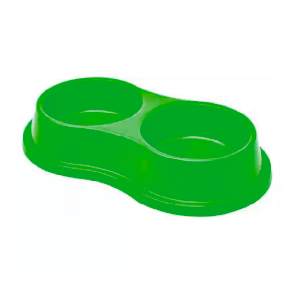Comedouro De Plástico Duplo Pequeno