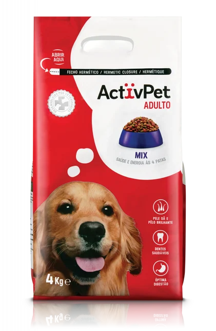 Comida Seca Para Cão Adulto Mix Activpet 4Kg