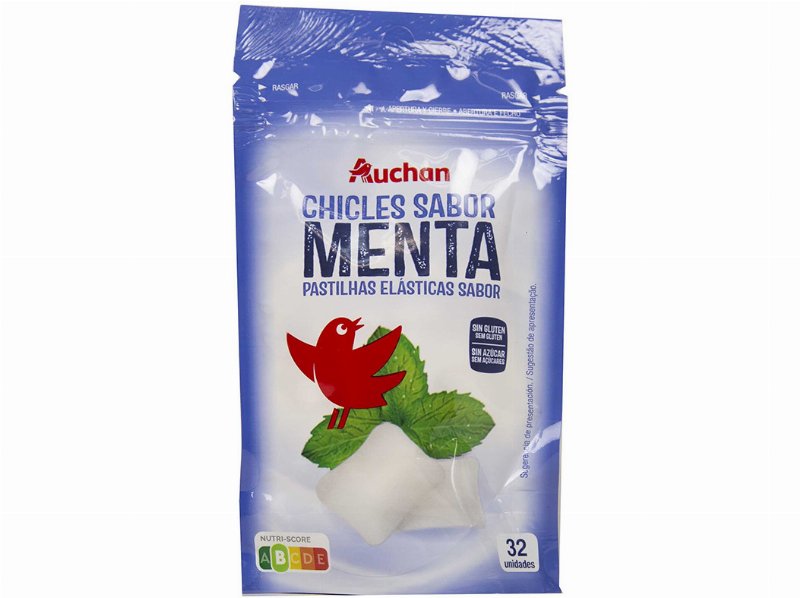 Pastilha Auchan Elástica Menta Sem Açúcar 45 g
