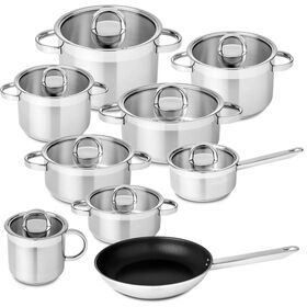 Trem Cozinha 9 Peças Aço Inoxidável Atlântico Glass Silampos