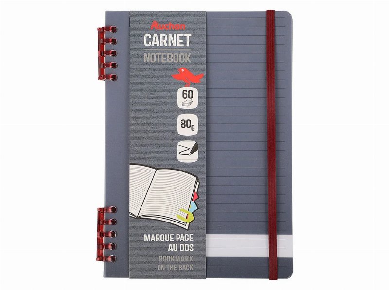 Caderno Espiral Auchan Linhas 60 Folhas