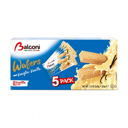 Bolachas Wafers Com Recheio Baunilha Pack 5 Balconi 0.225Kg