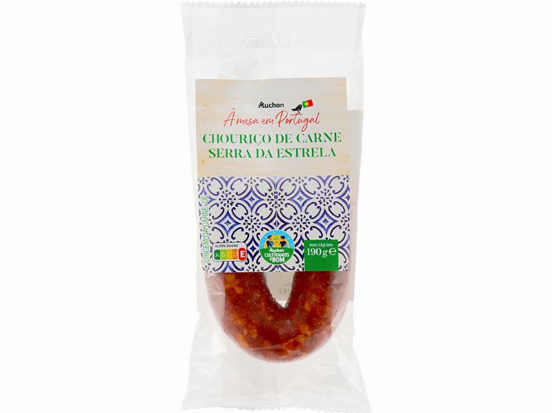 Chouriço De Carne Auchan À Mesa Em Portugal Cultivamos O Bom Serra Da Estrela 190 g