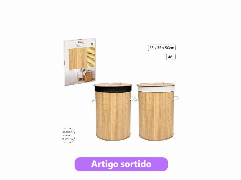 Cesto De Lavandaria 48 l 35X35X50Cm Cores Sortidas
