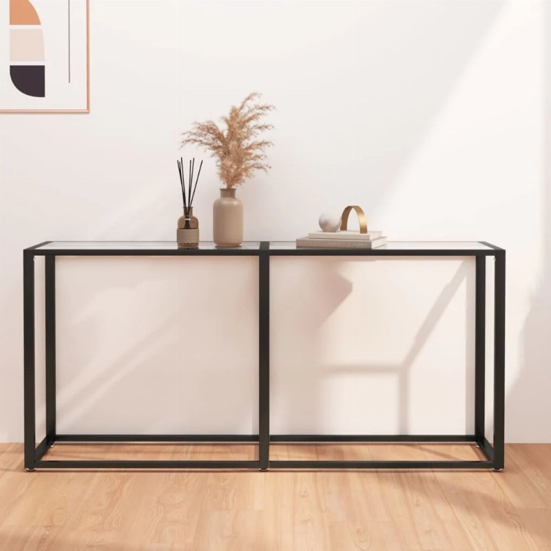 Hkh Mesa De Apoio Transparente Vidro Temperado