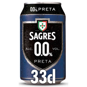 Cerveja Em Lata Sem Álcool 0,0% Preta Sagres 33 cl